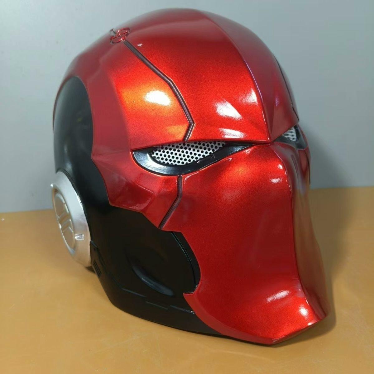 Roodkap Masker Draagbaar Arkham-Knight Gothan Halloween Cosplay Mat Hars Cos Mascara Vuur Demon Masker Prop red