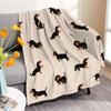 Cute Dachshund Blanket Soft Flannel Cartoon Print Blanket Sofa Bedroom Dormitory Nap Blanket