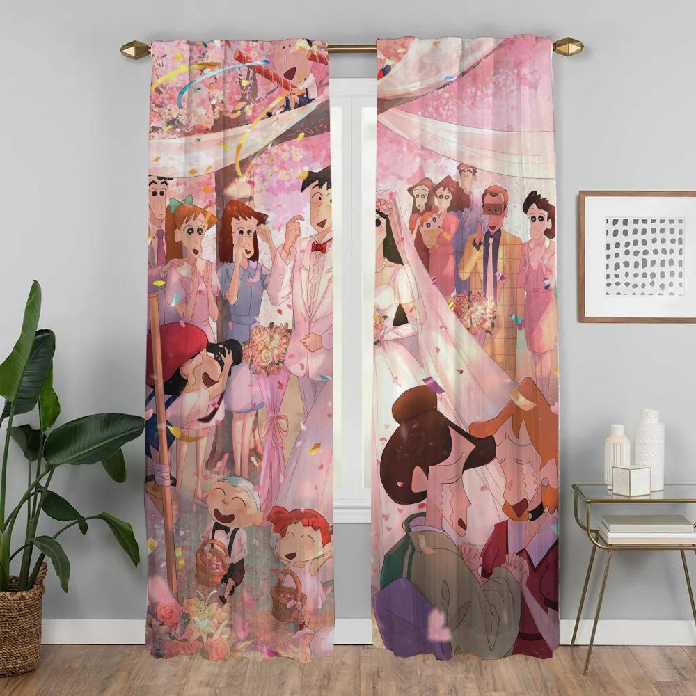 Crayons Shins Chans Curtains Child Room Living Curtain Home Interior Camera Shades Partition Tulle Bedroom Made Of Polyester Washable Area Ready