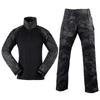 Military Style Camo Long Sleeve Tactical Uniform Set Breathable Cotton Blend Men Women Outdoor Training