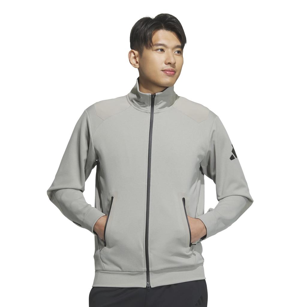 Jersey Top Premium Active Regular Fit Double Knit Track Jacket KQD66 Putty [Adidas] Men's Beige/Black (JM2005) J/3XL