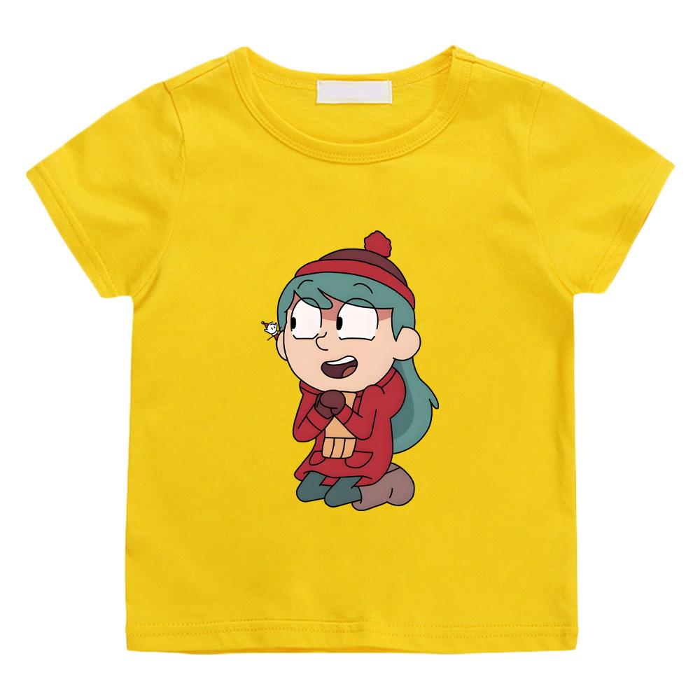 Cotton Hilda and Alfur O-neck T-shirts Kawaii Boys Girl Tops Children T Shirt Casual Graphic Printing Tshirt