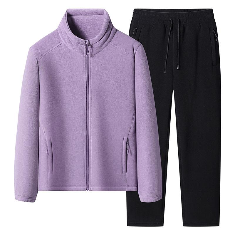 

Осень Зима Женская Флисовая Куртка+Брюки Комплект из двух предметов Повседневный Мужской Толстый Теплый Спортивный Костюм Мужской Спортивный Костюм XS