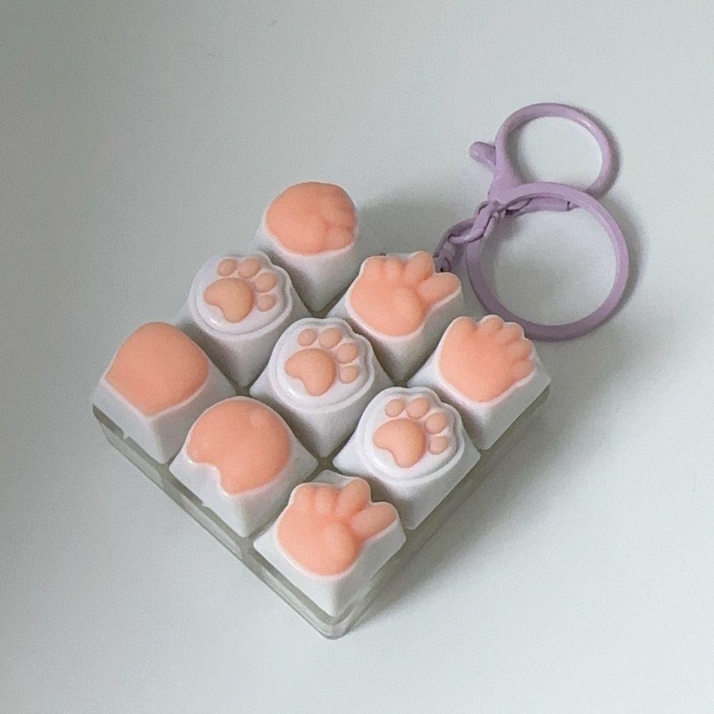 Decompression Keyboard Key Fidget Keychain DIY Keycaps Keyboard Key Toy Clicker Toy  Stress Relief