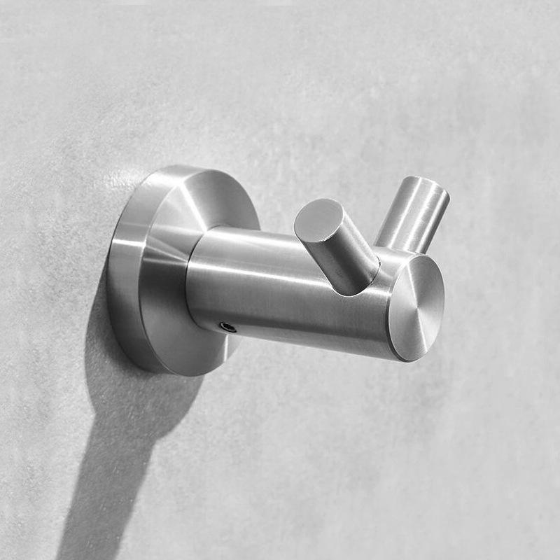 Black 304 Stainless Steel No-Drill Coat & Hat Hook for Bathroom or Entrance