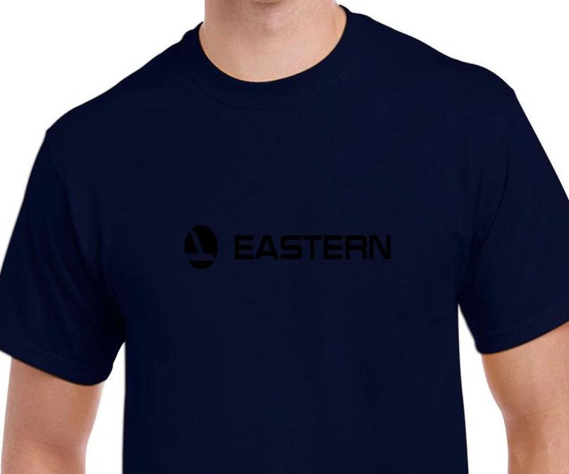 Eastern Airlines Black Retro Logo Shirt Aviation Navy Blue Cotton T-Shirt XL