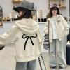 Girls Casual Jackets Spring Sweatshirt Coats Autumn Kids Bow Print Thin Zipper Outerwear Teen Sport Clothes 5-14 Years