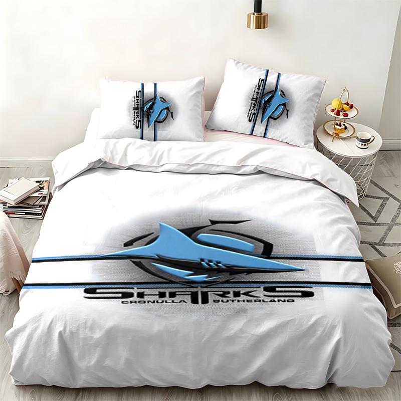 Cronulla Sharks 3pc set Perfect for bedroom use Comfortable bedding set includes a duvet cover and two pillowcases Ideal birthday or Christmas gift