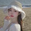 Lace Flower Big Straw Hat Seaside Beach Ladies Bucket Hat Sun Protection UV Shading Lace New Summer