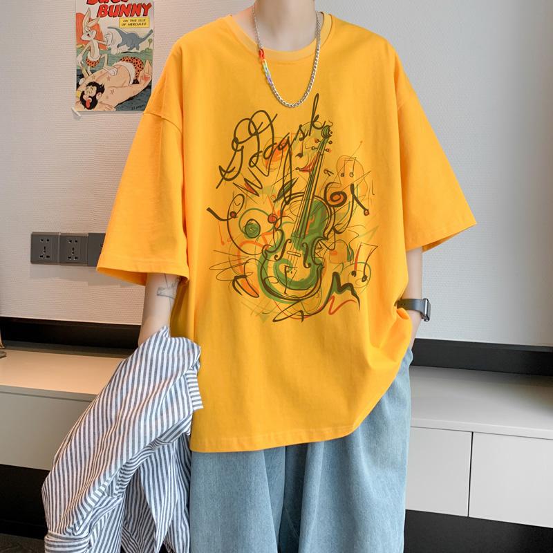 Unisexs Cotton Tshirts White 5XL Unisexs Oversized T Shirt Summer Casual Wear Artistic Illustration Print Tee Shirts for Unisex Clothes