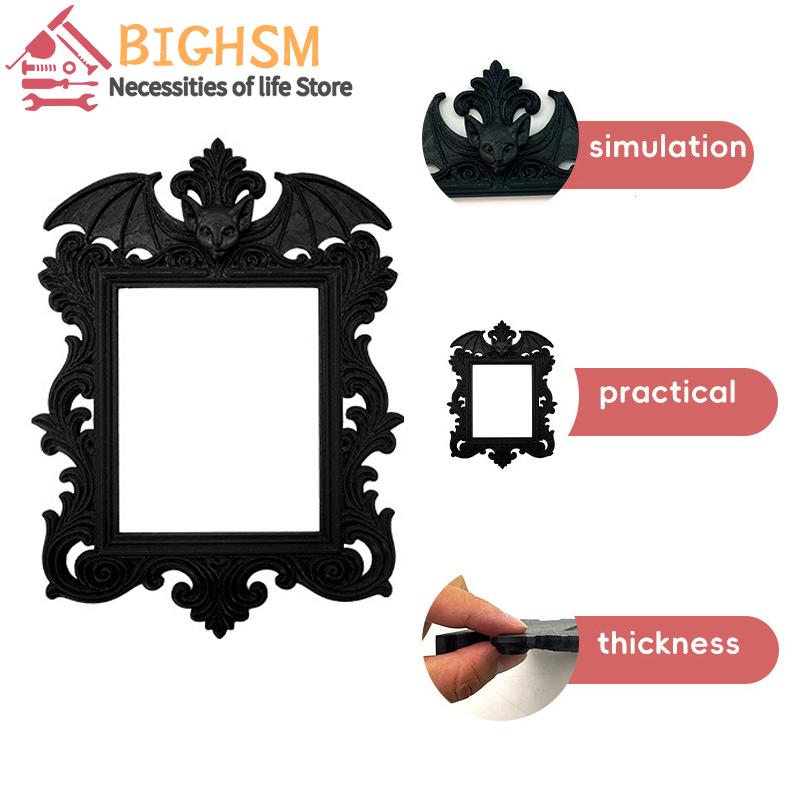 Halloween Crow Bat Vintage Picture Frame Black Atmosphere Decorations Ornate Photo Frame Halloween Desktop Ornaments
