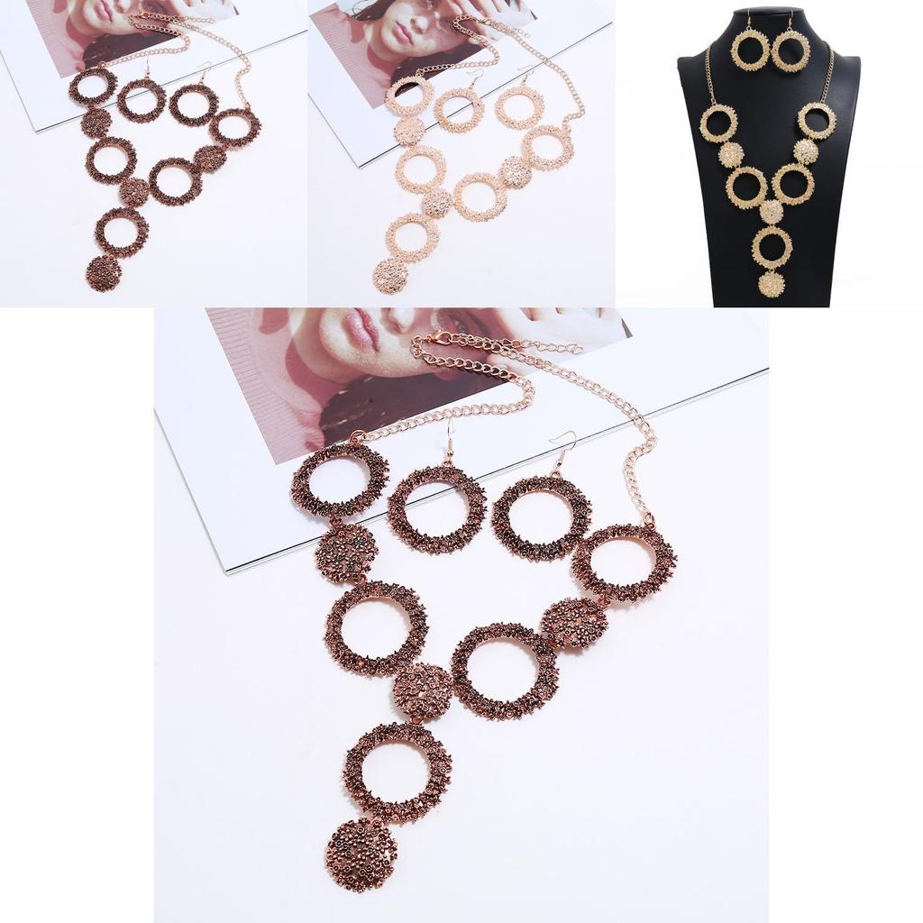 European Style Geometric Metal Pendant Necklace For Elegant Evening Wear