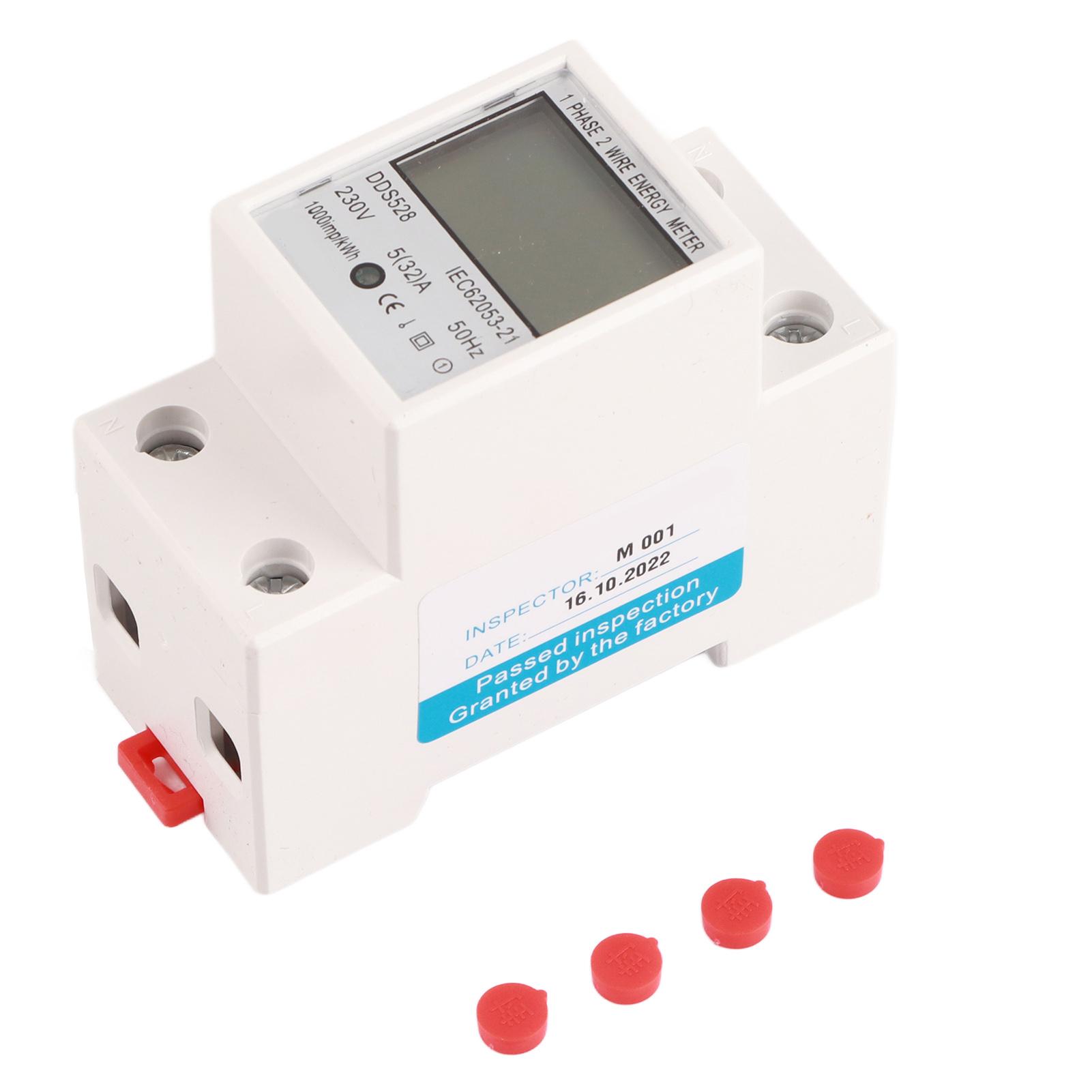 

5‑32A 50Hz LCD Display Single Phase Energy KWh Meter DIN Rail Mounting DDS528