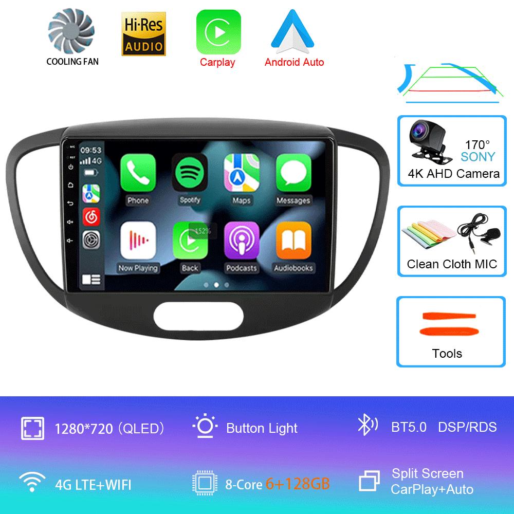 Android 14 Carplay Auto Car Radio For Hyundai I10 2007 - 2013 GPS Recorder Multimedia Video Player 4G+WiFi DSP