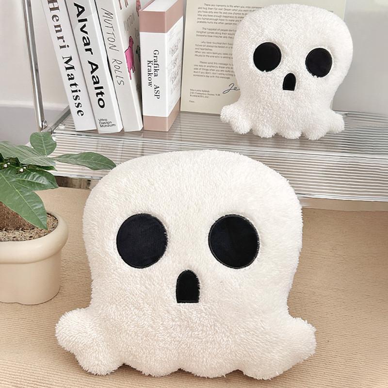 Cartoon Skull Cushion With Plush Cover For Halloween Party Decor And Home Use