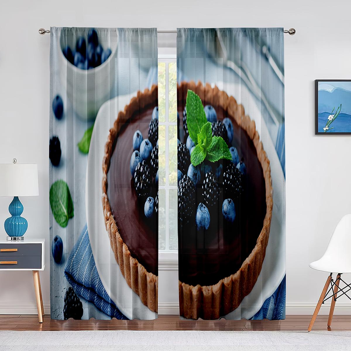 Джем Торт Десерт Малиновый Прозрачные Шторы для Гостиной Шифоновая Вуаль Шторы Спальня — фото 14