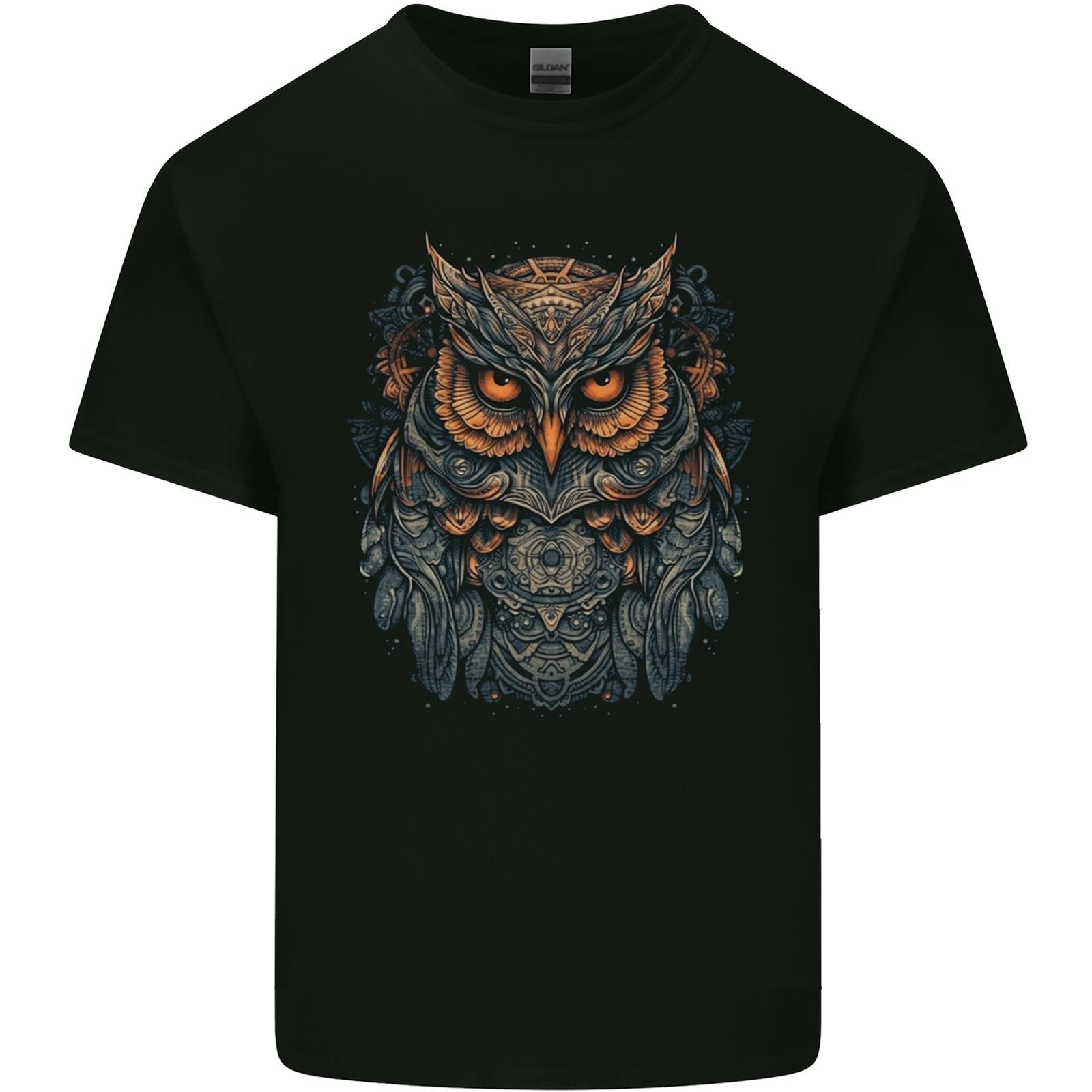A Mythical Owl Fantasy Tribal Mens Light Cotton T-Shirt XXXXL