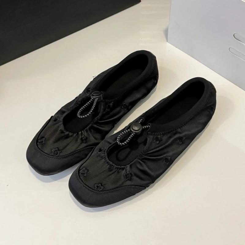 

Женские балетки, повседневные кроссовки, летние сандалии, новая мода 2025, женские лоферы, для бега, для ходьбы, неглубокие балетки, Mujer Zapatos 40 чёрный