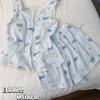 With Chest Pad Vest Shorts Pajamas Women's 1011 New Summer Cloud Cotton Sweet Cartoon Lace Loungewear Set