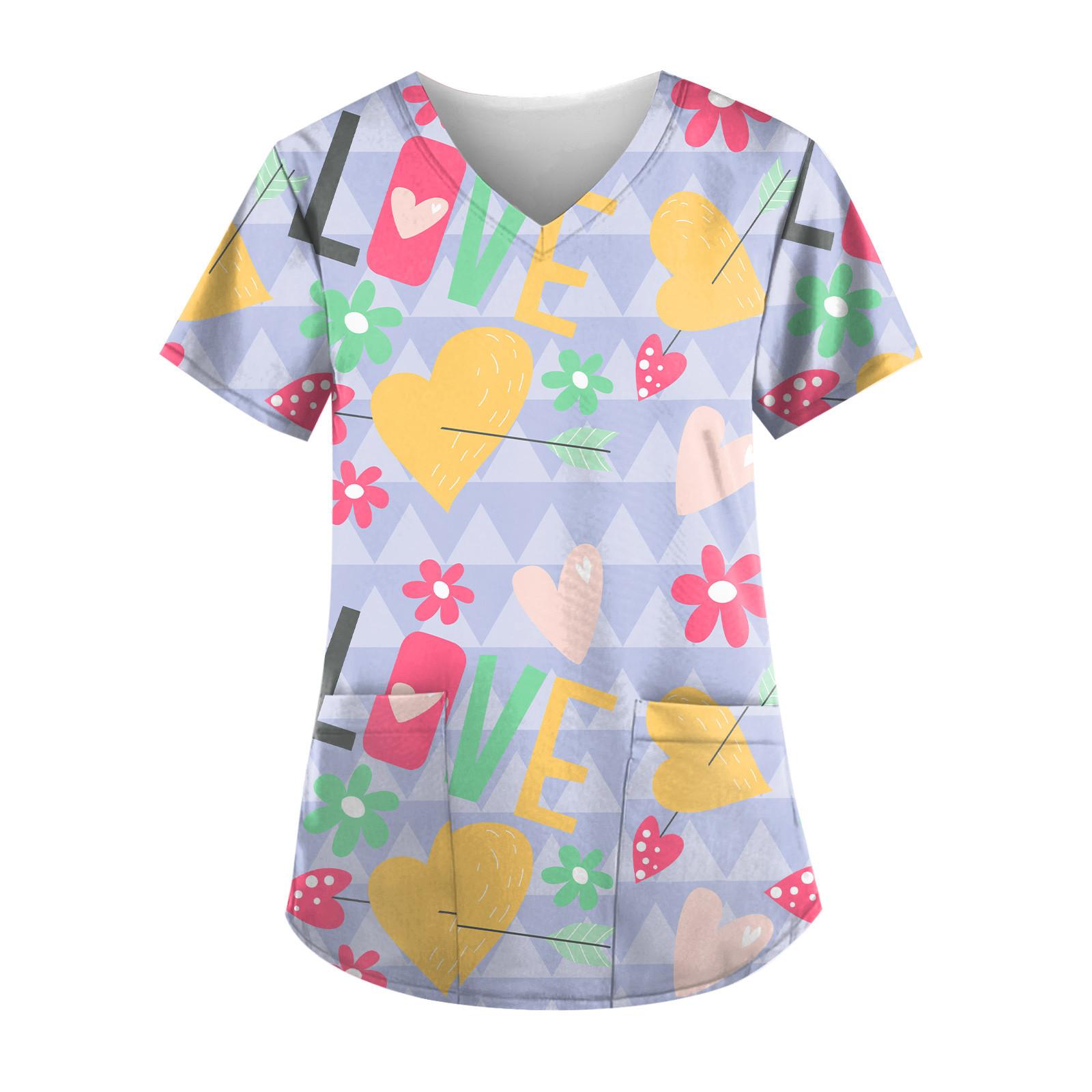 

Женские топы с v-образным вырезом и короткими рукавами с персонализированным принтом, рабочие футболки XXXXL горячий розовый