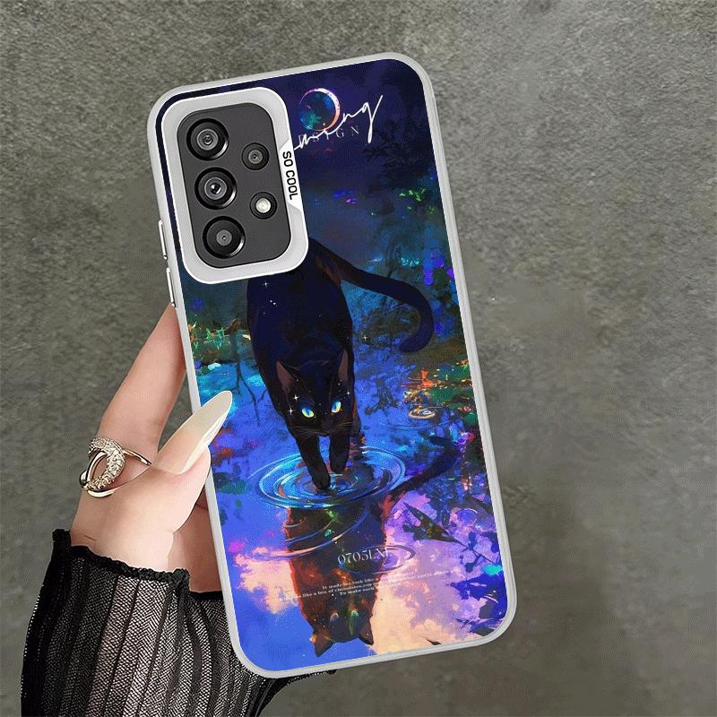 

Night Moon Cat Dreamy Art Soft Phone Case for Samsung A17 A16 A15 A14 A13 A57 A56 A55 A54 A53 A37 A36 A35 A34 A33 A26 A25 A24 A2 Samsung A34