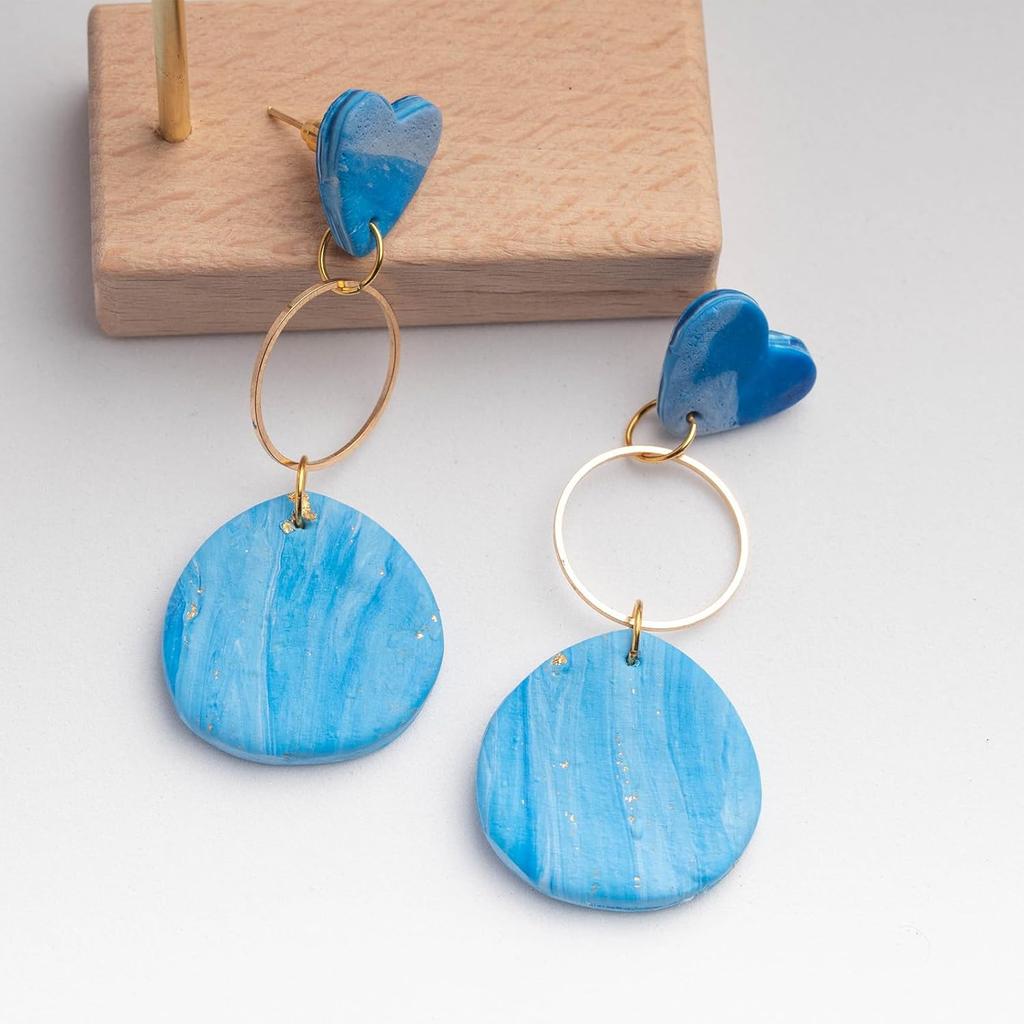 PATIKIL Polymer Clay Cutters, 8 Pcs Round Clay Cutters Circle Shape Cutters Indentation Punch Tools Polymer Clay Earrings Kit Cylinder for Jewelry