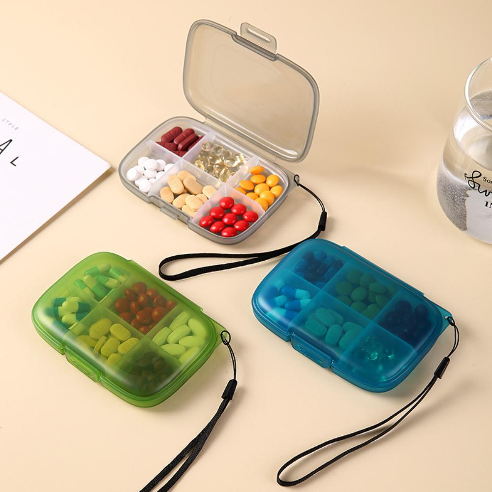 New Small Portable Travel Daily 6 Grids Pill Case Box Organizer Tablet Pills Storage Container for Medicine Vitamin Fish Oils