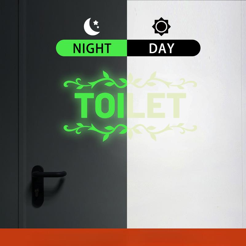 

Светящиеся наклейки на стену в туалете, светящиеся в темноте обои для ванной комнаты, декор для туалета, виниловые наклейки для дома, украшение комнаты 15x30cm