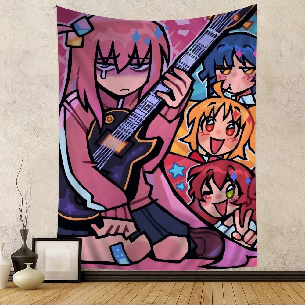 Bocchi the Rock Kessoku Band Wall Tapestry of Hitori Ryo Nijika Kita Cozy Room Decor for SliceofLife Anime Fans Tapestry