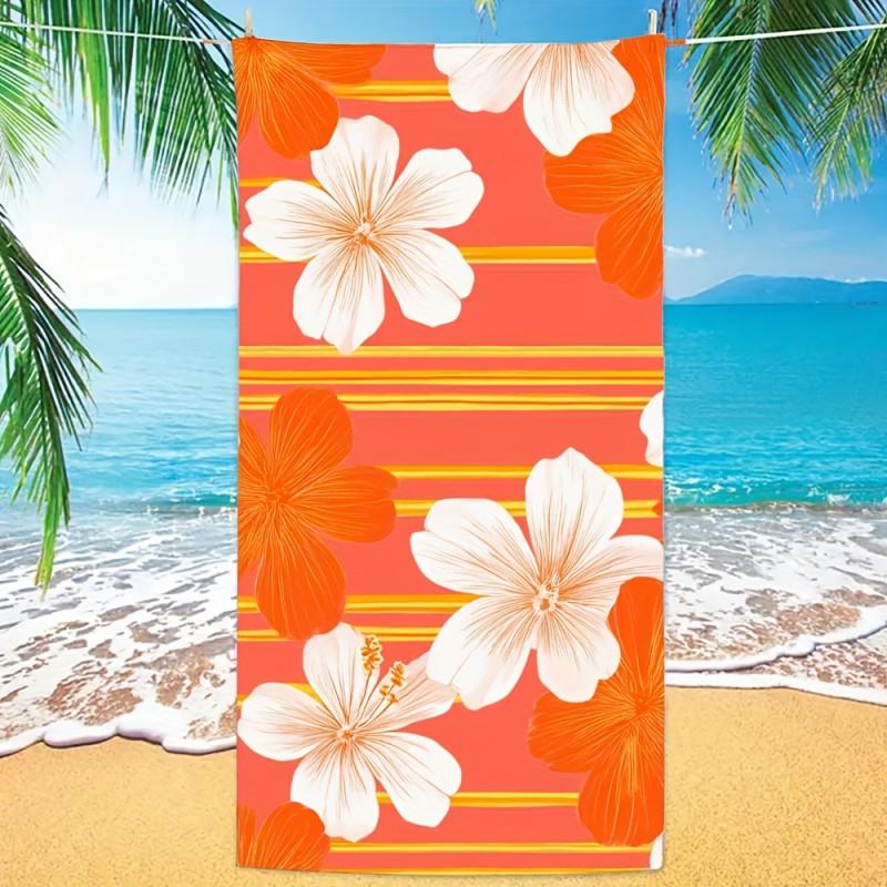 Tropical Coconut Palm Leaf Parasol Art Pink Beach Towel Quick Dry Absorbent Towel For Swimming Pool Beach Outdoor Daily Use