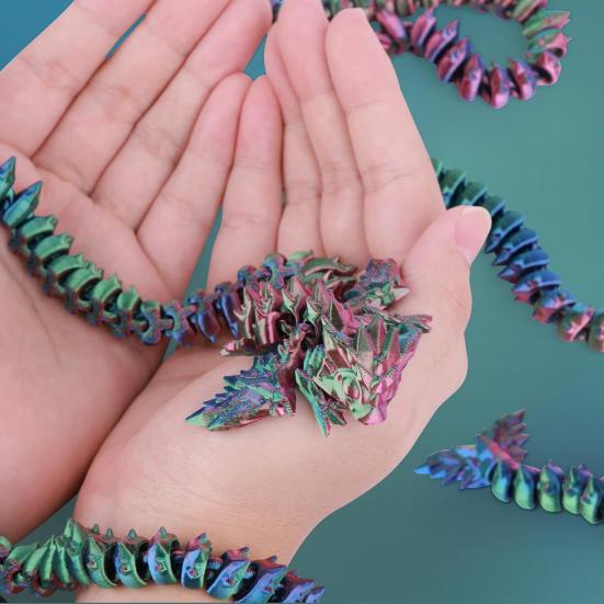 3D Printed Dragon Toy 5.2Ft Articulated Dragon Animal Model Desktop Dragon Decoration Funny Fidget Toy Festival Gift for Friends