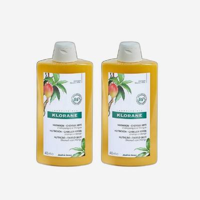 Klorane Šampón s mangovým maslom pre poškodené vlasy 400 ml 1+1