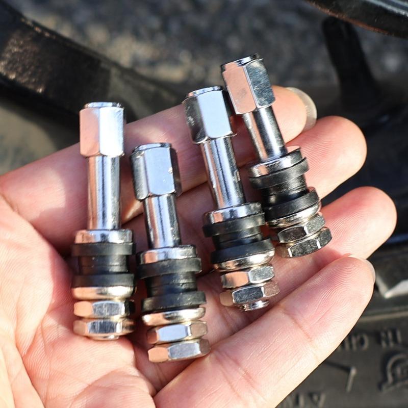 TR43E TR48E Car Tire Valve Stem Aluminum Alloy Tubeless Wheel Air Valve Caps Auto Motorcycle Truck Bike Tyre Replacement Parts