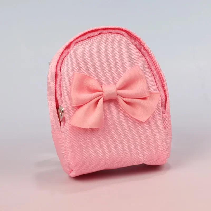 Bow Canvas Coin Purse Fashion Portable Key Purse Coin Earphone Bag Waterproof Small Backpack Girl Heart