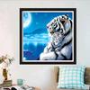 DIY 5D Diamond Painting Full Drill Animal Blue White Tiger Picture Diamond Mosaic Hand Inlaid Rhinestones Embroidery Home Decor