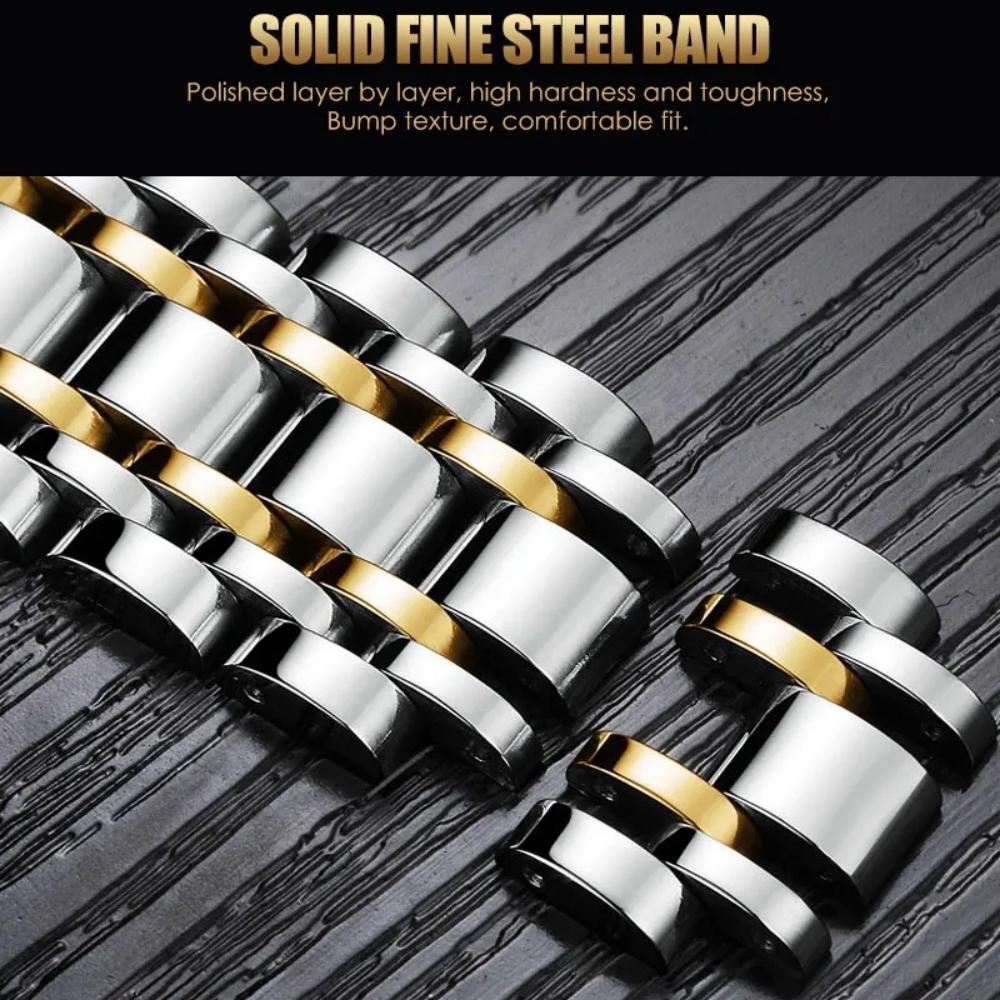Mens Stainless Steel Luminous Clock Watch Casual 3Bar Waterproof Outdoor Sport Wristwatch