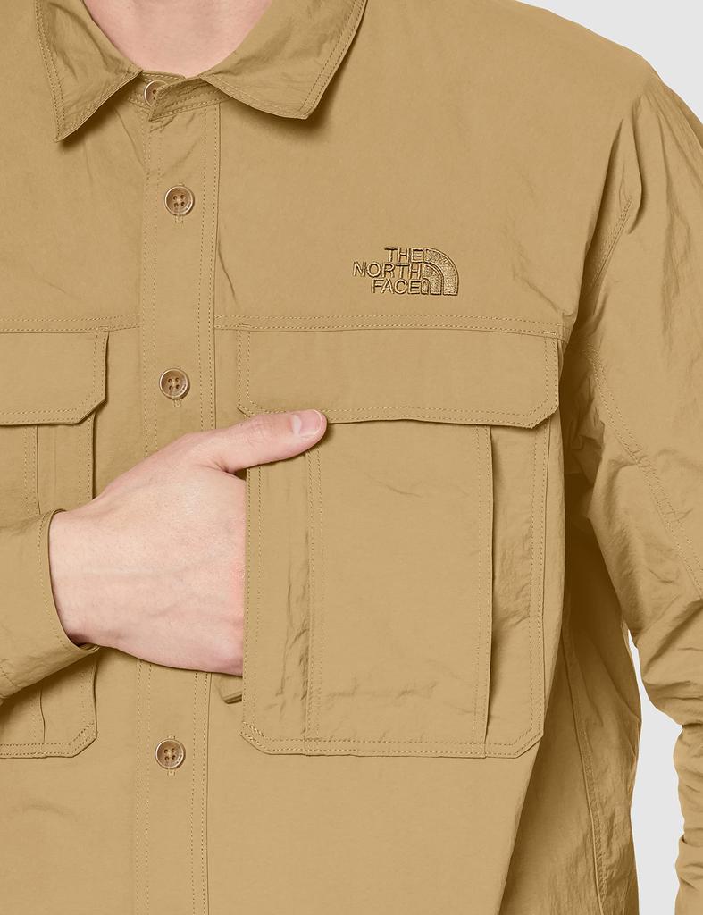The North Face Rustle Canopy Kelp Size M Men's Shirt, Antibacterial, Odor-Resistant, Anti-Static, Tan,