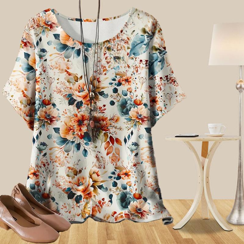 

Женская повседневная свободная весенняя рубашка, женские топы с коротким рукавом и принтом в виде рисованных кешью-орехов 8XL оранжевый