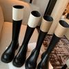 Cowhide Thick-soled Boots for Women Looking Thin But Knee Boots Thick-heeled High Boots Knight Boots