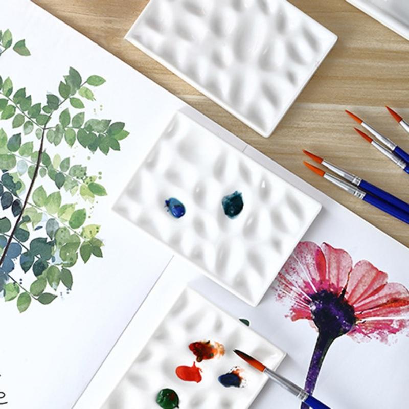 Easy Clean Children's Painting Palette Painting Dish Reusing Ceramic Color Mixing Tray Art Tool For Home School Use