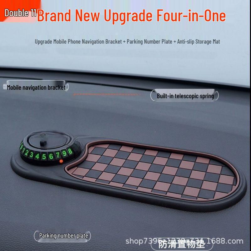 Soft Rubber Phone Holder & Parking Number Plate Combo - Stable and Durable