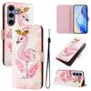 For Samsung Galaxy S24/Galaxy S25 Case Pattern Printing Wallet Phone Cover with Strap