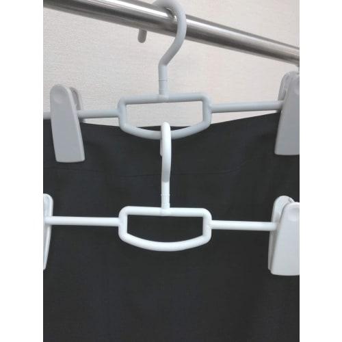 Shinko Hanger Skirt Hangers, 34cm Wide, with Large Clips and Rotating Hooks, Stylish, Fits Skirts, Slacks, and Pants, Made In Japan, Gray, Set of 5