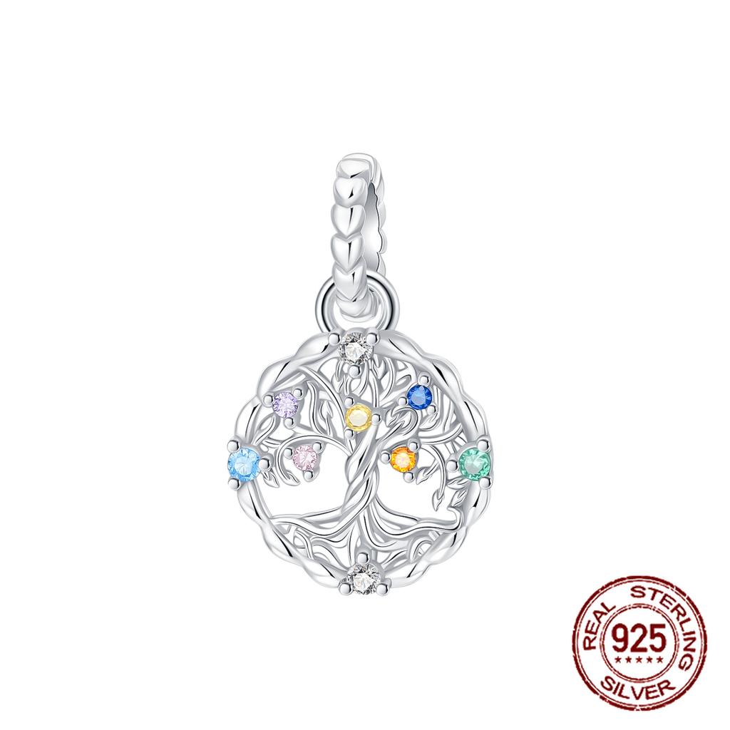 Double Sided Heart Sisters Charm Copper Tree Of Life Family Dangle Pendant Fit Bracelet Necklace Diy Jewelry