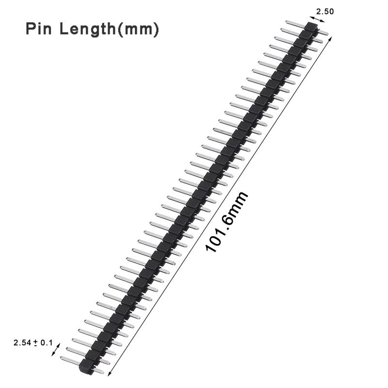 10pcs 40 Pin 1x40 Single Row Male And Female 2.54 Breakable Pin Header Connector Strip For Arduino Black
