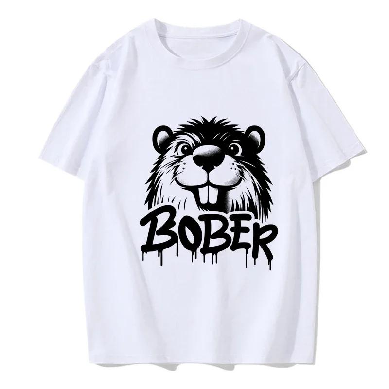 Funny Kurwa Bober Mange T Shirt 90s Cartoon Bobr Kurwa Grunge Tshirt Harajuku Y2k Tees Tops Men Fashion EU Szie T-shirt Clothes