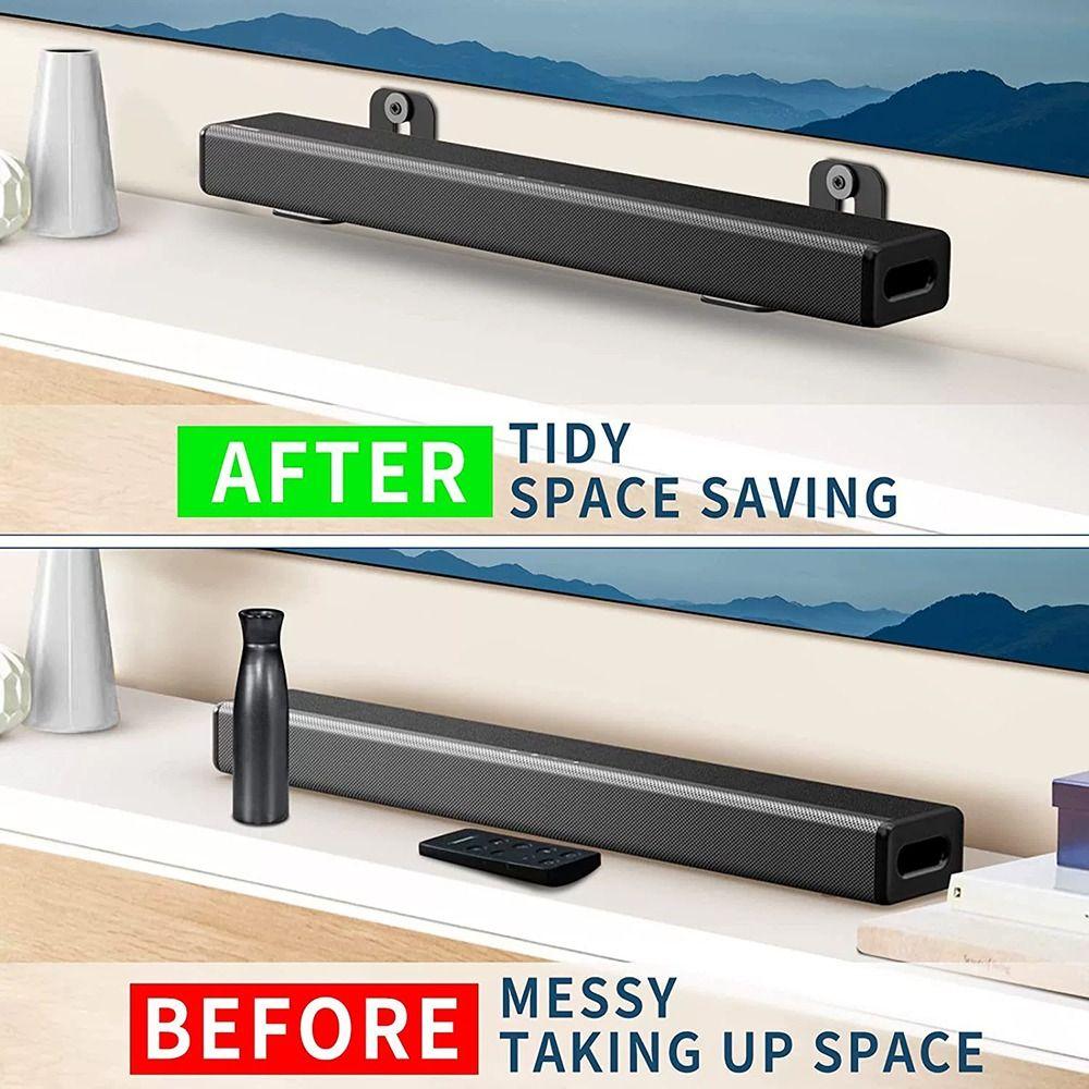 2pcs Anti-Drop Sound Bar Mounts Metal Sound Bar Shelf Audio Wall Shelf for Samsung/Sony/LG