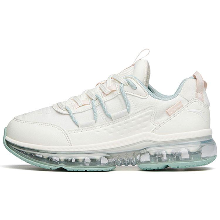 Anta Comfortable And Durable Low-Top Running Shoes Women Sneakers White Green 922145501-1