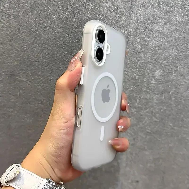 Matte Candy Magnetic Wireless Charge Transparent Case For iPhone 17 Air 16 15 14 13 12 Pro Max For Magsafe Shockproof Hard Cover