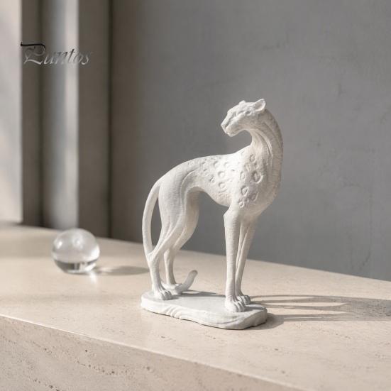 Goldener Leopard Statue 3D Gedrucktes Geparden Ornament, Moderne Stehende Skulptur, Dekoratives Einweihungsgeschenk Tierfigurine mit Stabilem Sockel